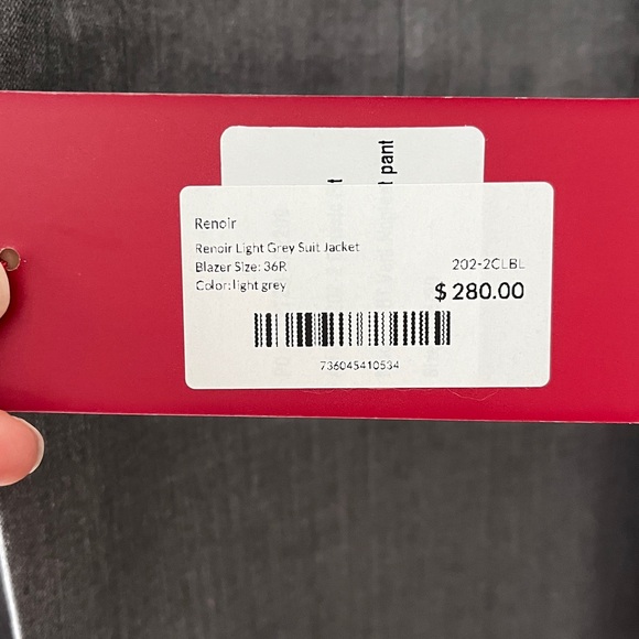 NWT Renoir light gray suit jacket/blazer size 36R - Picture 8 of 9